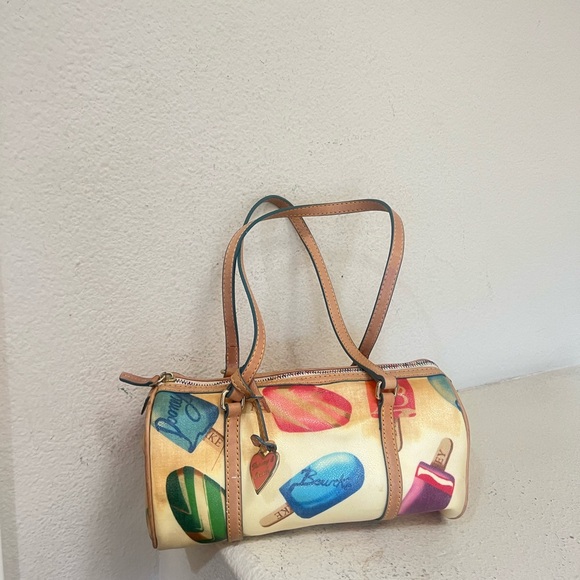VNTG‎ Dooney Bourke Ice Cream Bars Popsicle Signature Barrel Satchel Bag Purse - Picture 2 of 16